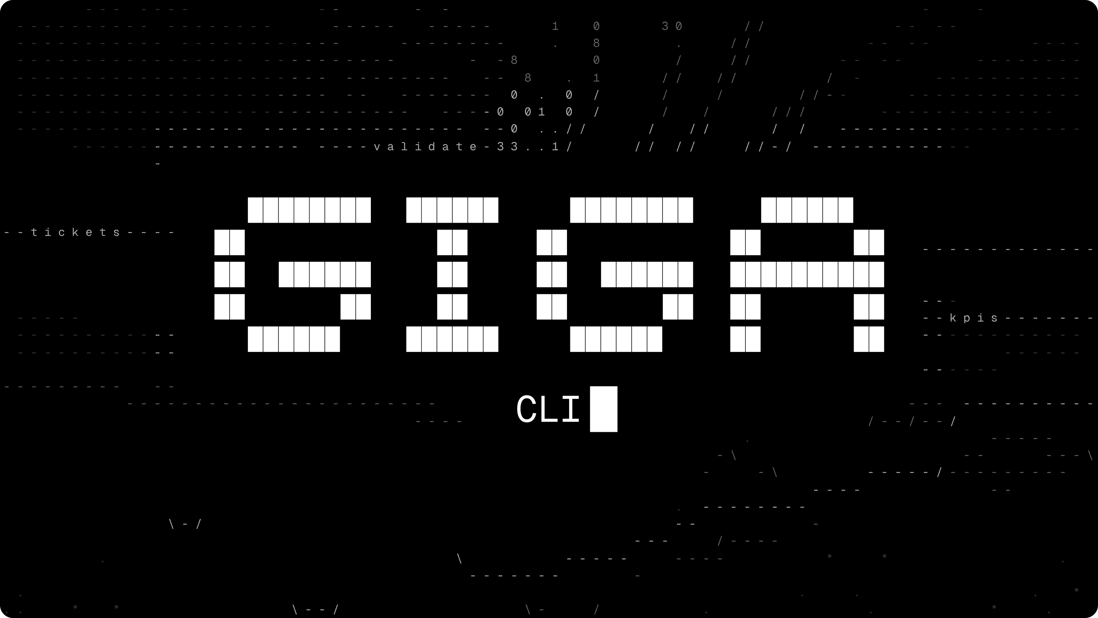 The Giga CLI — a pixel GIGA wordmark over an ambient terminal field, with a CLI prompt cursor