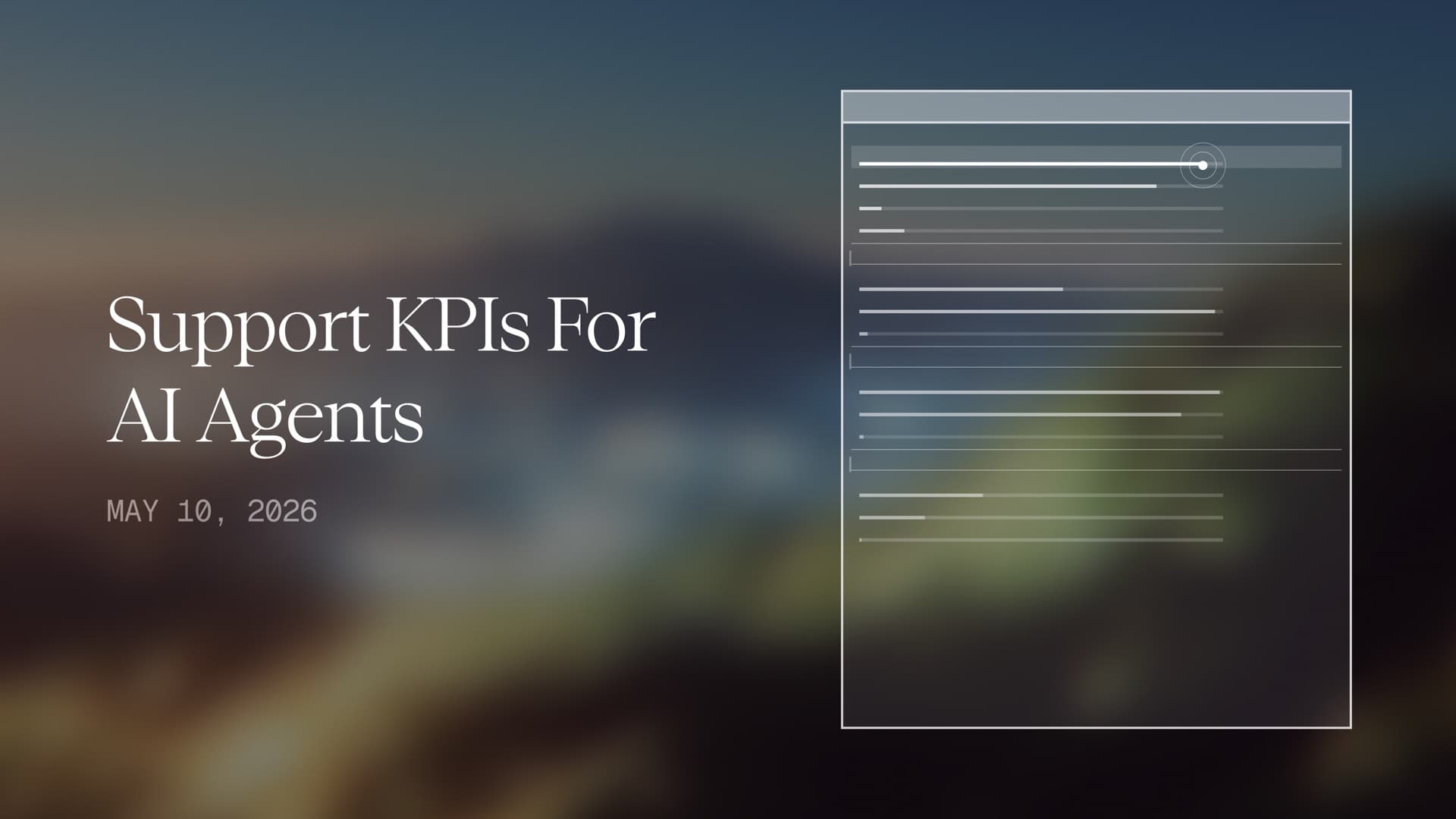 Support KPIs for AI Agents