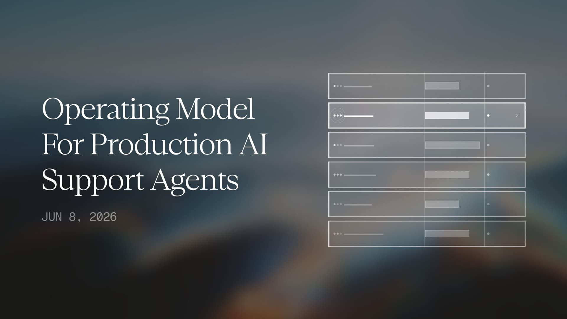 Operating Model for Production AI Support Agents