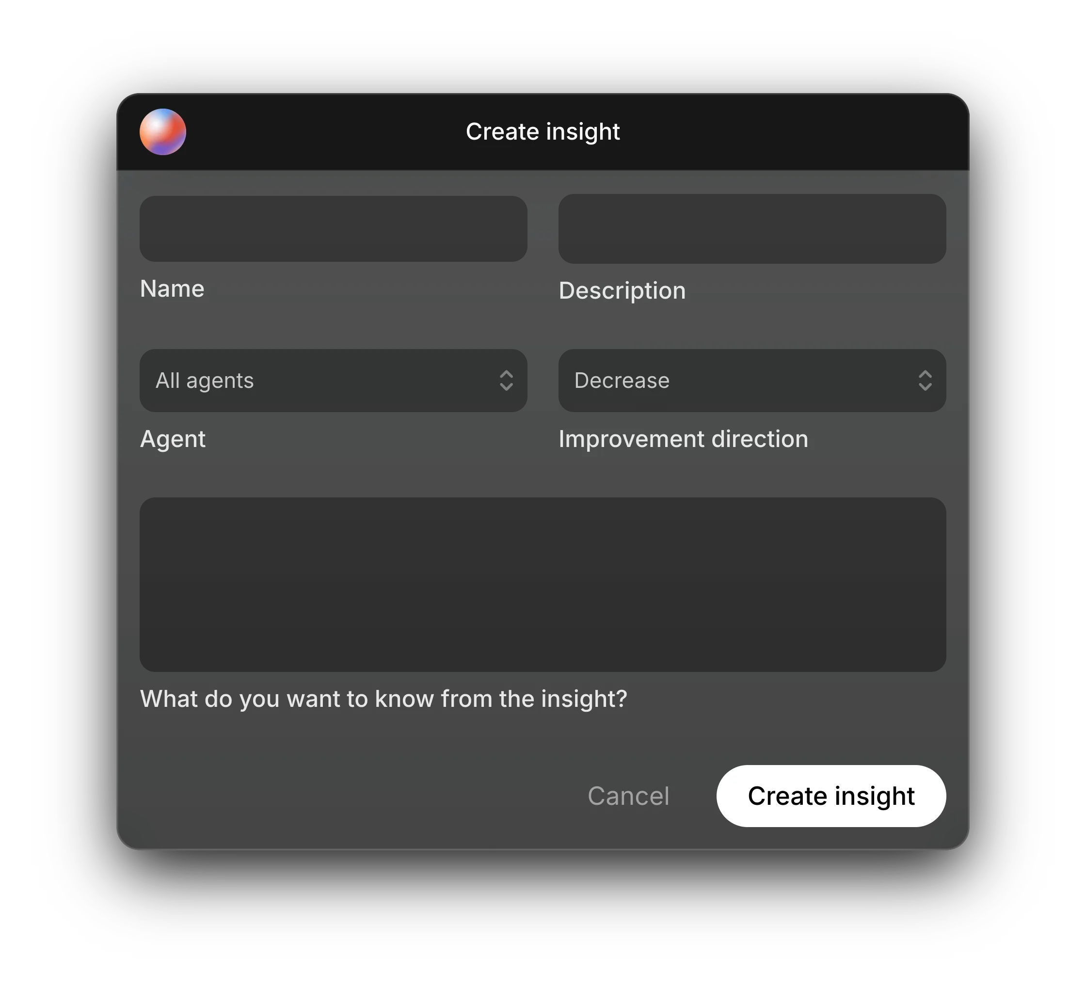 Smart Insights objective selection view
